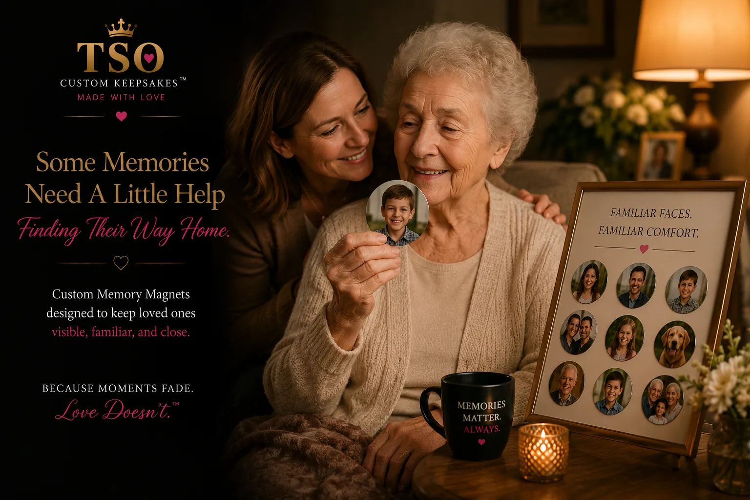 Dementia Memory Magnets And Familiar Faces — TSO Custom Keepsakes