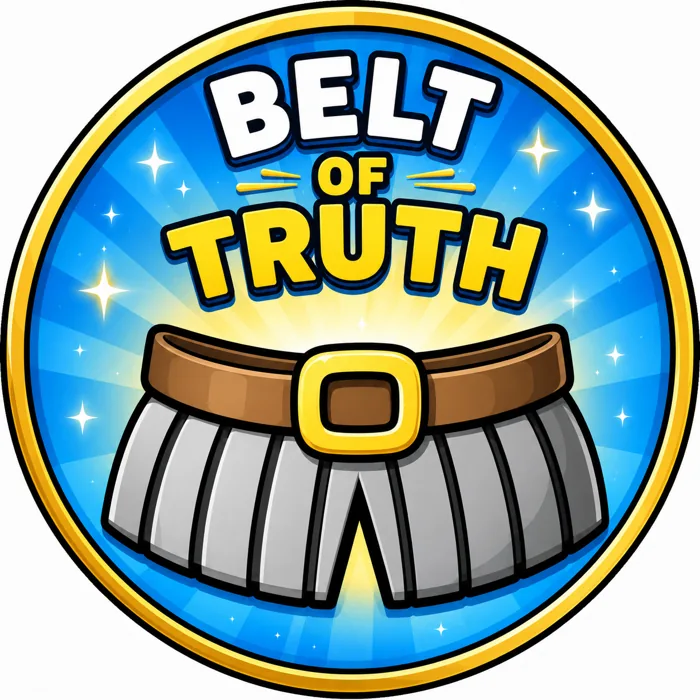 Armor of God kids magnet — Belt of Truth, a golden belt on navy with Ephesians 6:14