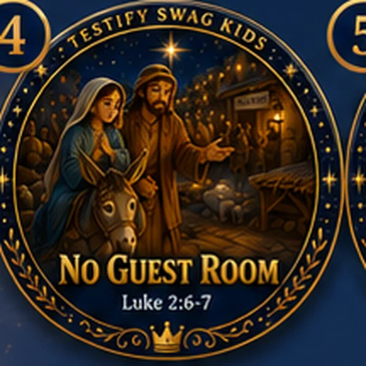No Guest Room nativity magnet for kids — Luke 2:6-7