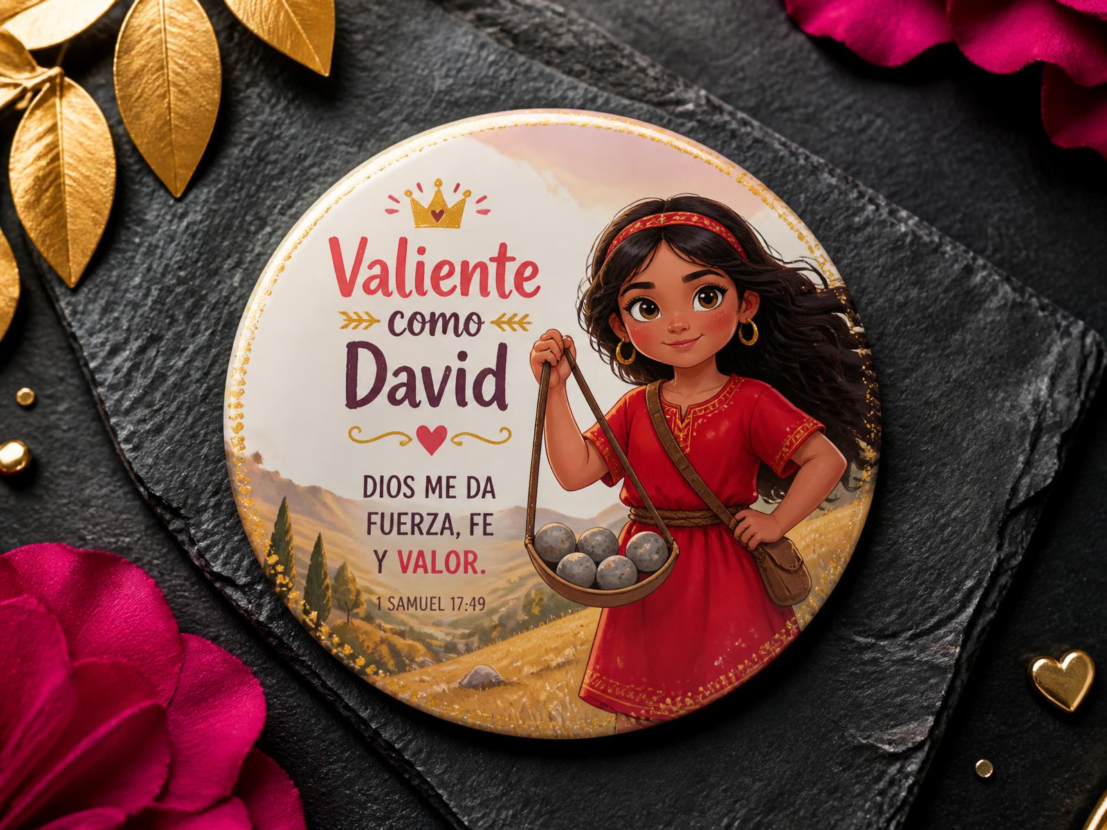 Imán promocional Vencedora de Gigantes — regalo cristiano para niños en español