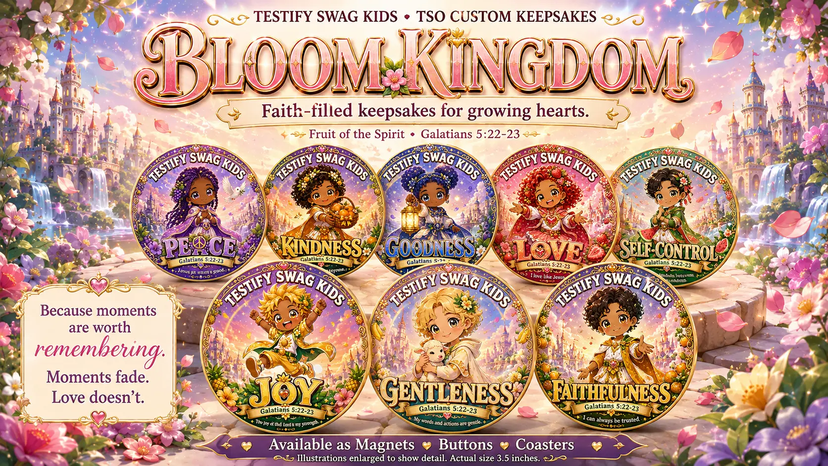 Bloom Kingdom — Fruit of the Spirit keepsake collection for kids, Galatians 5:22-23
