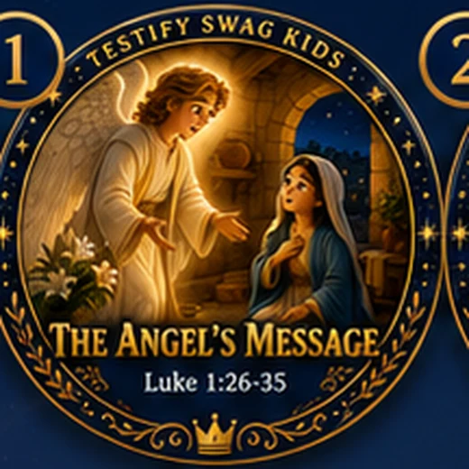 The Angel's Message nativity magnet for kids — Luke 1:26-35